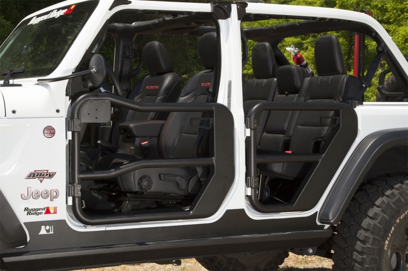 Jeep Wrangler Front Tube Doors - Rugged Ridge - Rugged Ridge Fortis - Satin Black - `18-`22